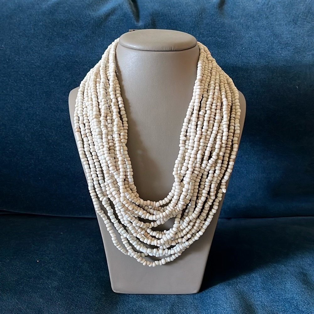 Necklace! Brand NEW! Off white cream colored seed bead necklace with 16 strands